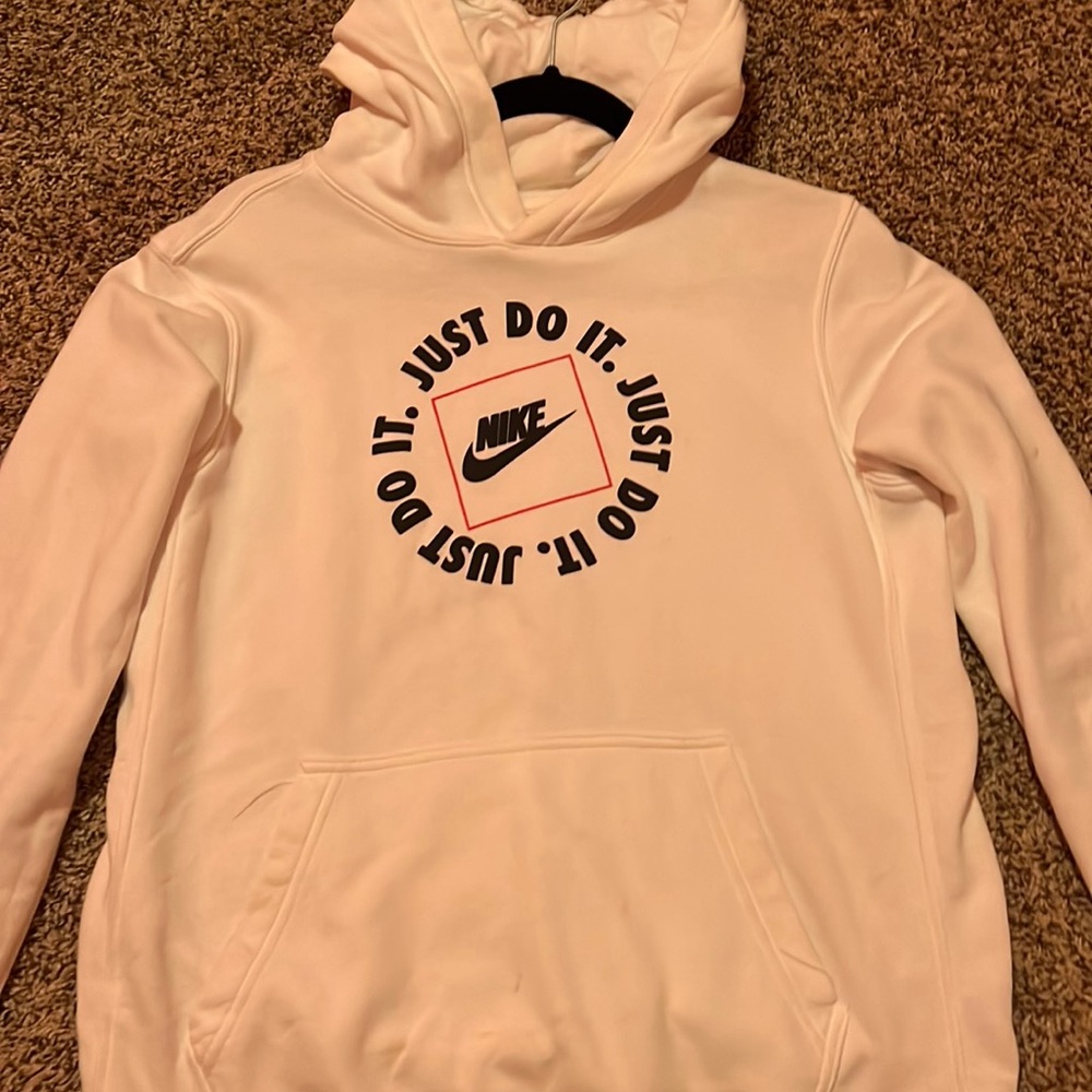 White Nike just do it hoodie